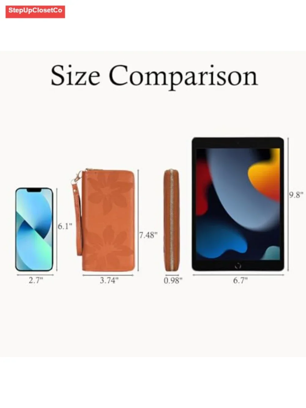Floral Vegan Leather RFID Wristlet Wallet for Women Zip Around Clutch Purse